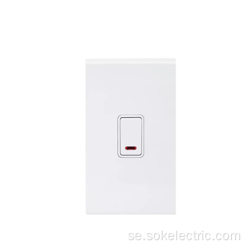 45A250V Dubbelpolig Switch med Neonvit 86x147mm